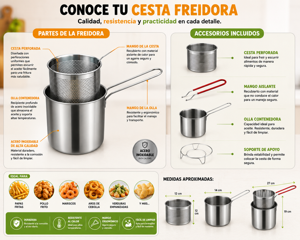 OLLA FREIDORA+CANASTILLA ESCURRIDORA