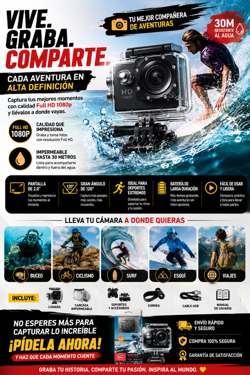 Camara Go Pro Deportiva full hd