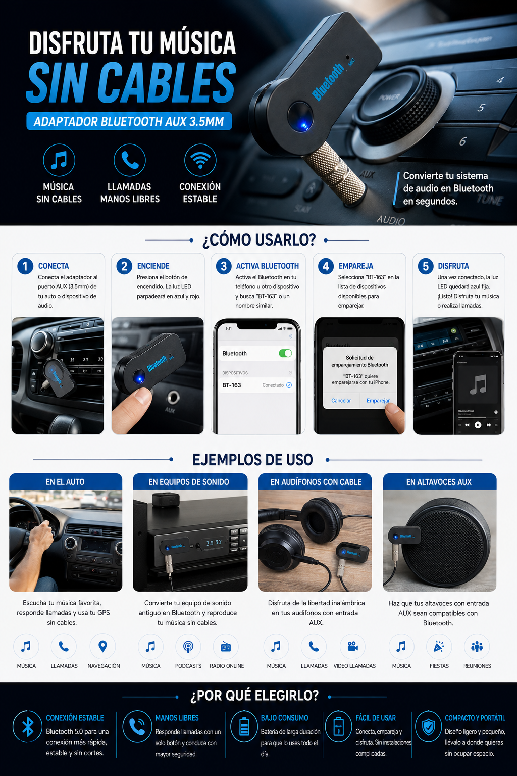 Adaptador De Bluetooth Universal