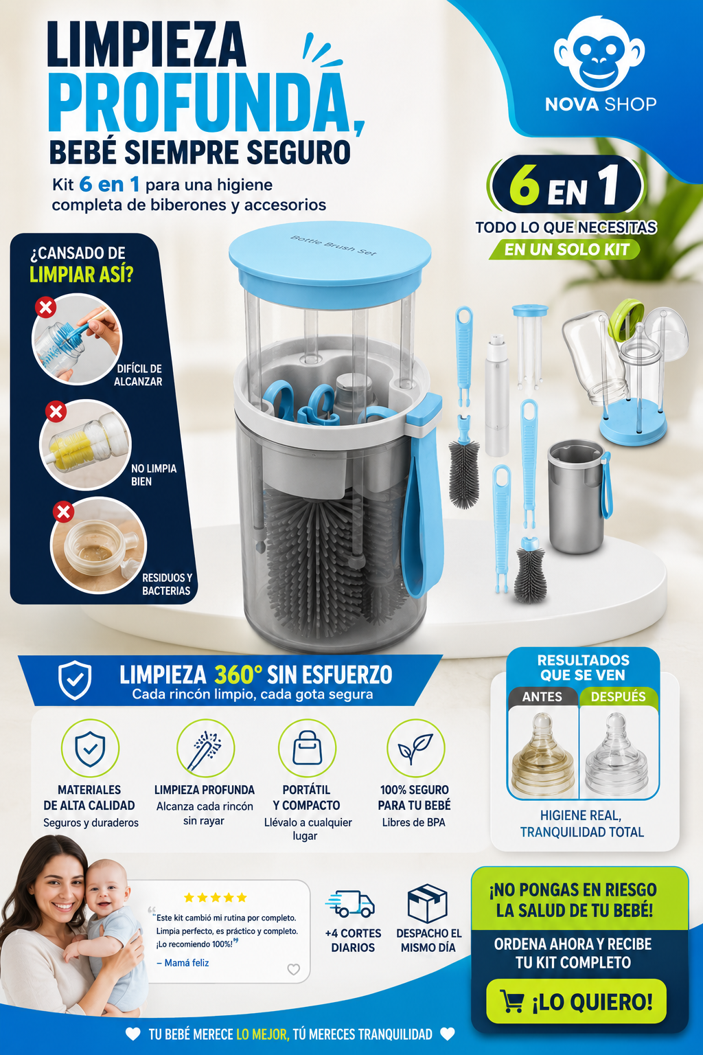 Kit de Limpieza de Botellas y Biberones
