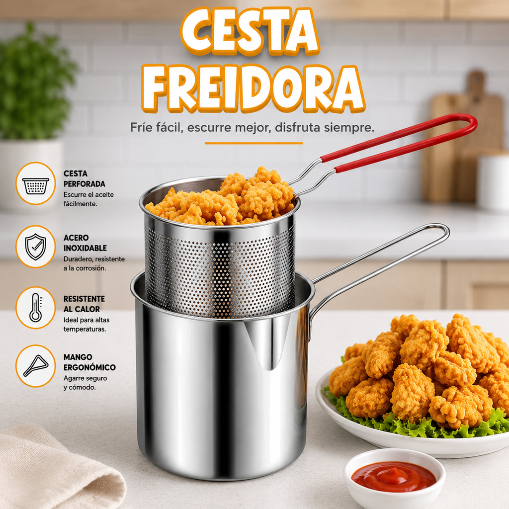 OLLA FREIDORA+CANASTILLA ESCURRIDORA