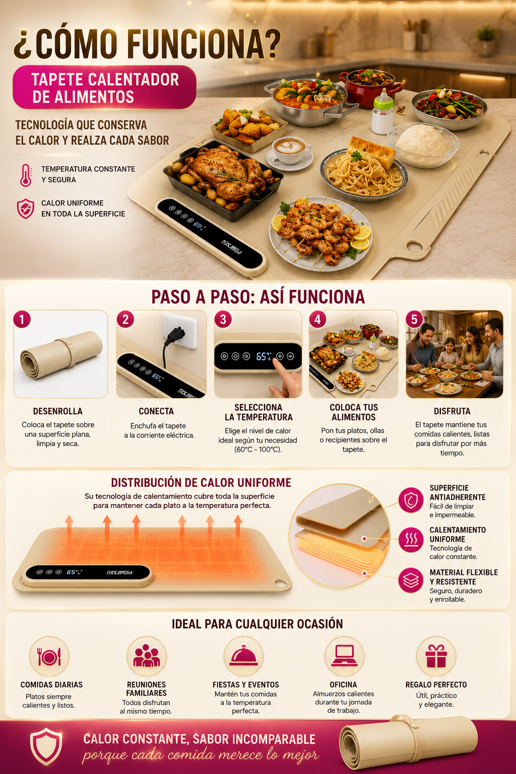 Tabla Plegable Para Calentar Comida