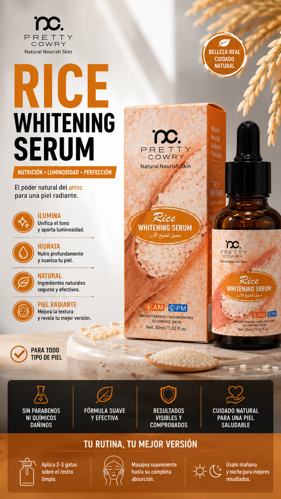 SERUM FACIAL DE EXTRACTO DE ARROZ