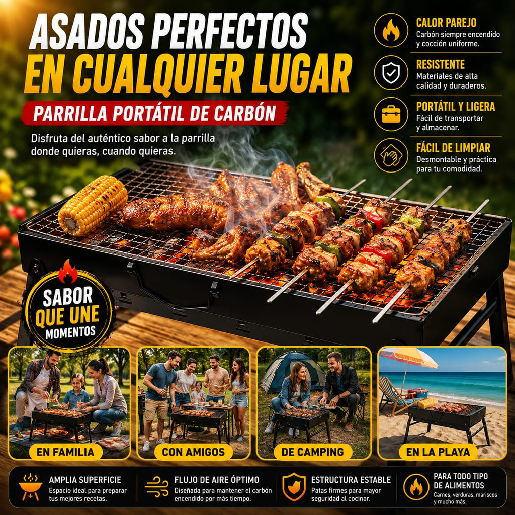 Parrilla Portatil Go y Maquina Selladora