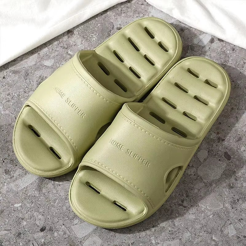Unisex EVA Non Slip Soft Bottom Leaking Shower Man Woman Home Slippers Punching Bathroom Quick Drying Slipper