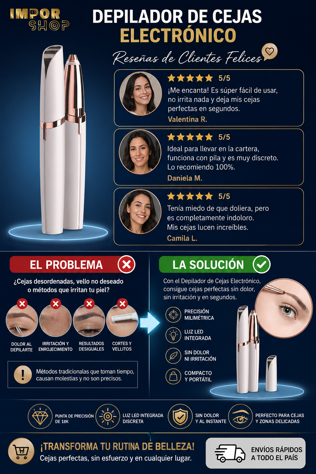 Depilador de Cejas Eléctrico Flawless B.