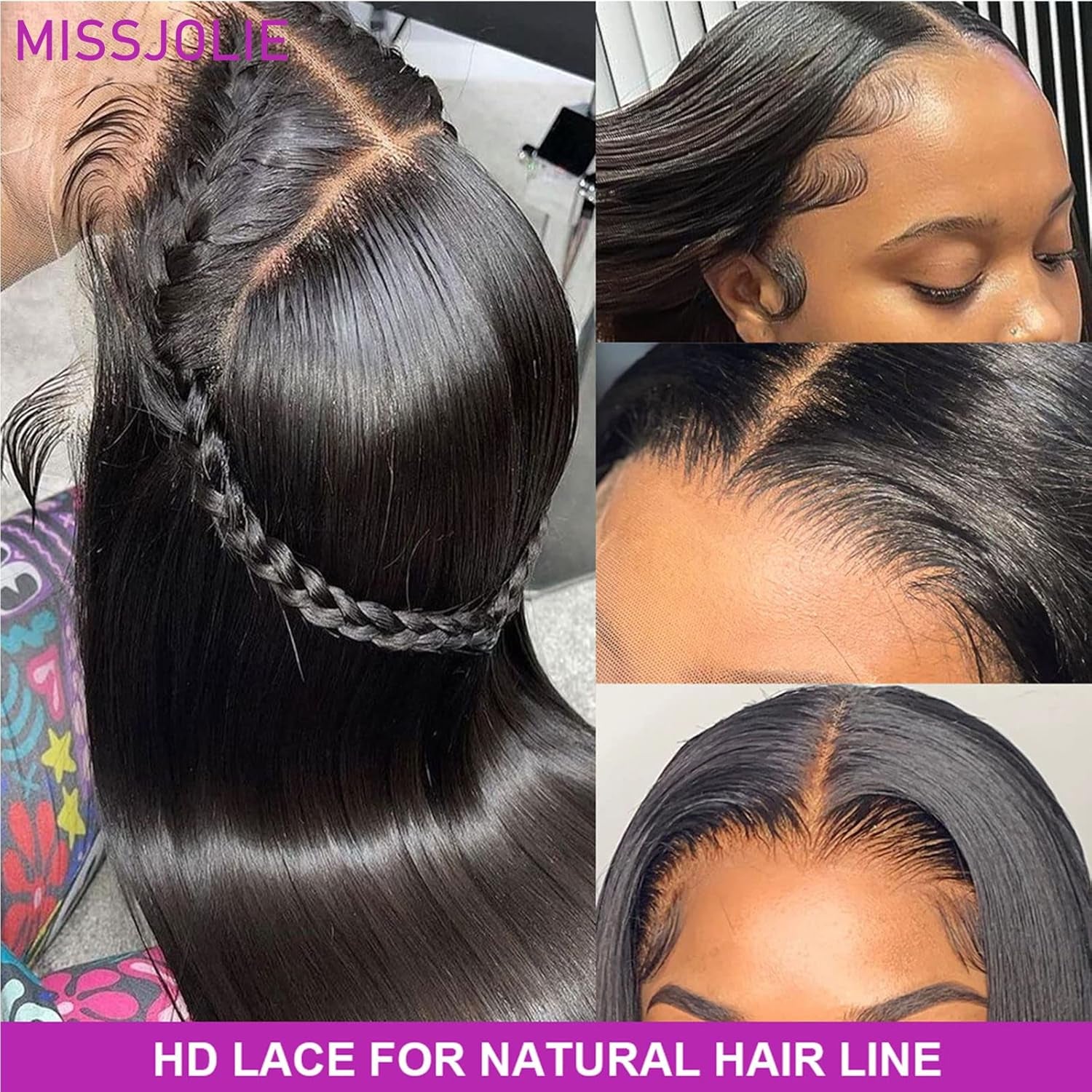 13X6 Lace Front Human Hair Wig Straight Pre Plucked with Baby Hair Natural Hairline 180% Density Glueless 22 Inch Natural Color